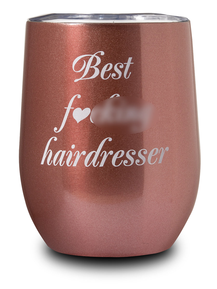 Best F***ing Hairdresser Rose Gold 12 Ounce Stainless Steel Tumbler wi –  Jenvio