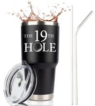 Load image into Gallery viewer, The 19th Hole - XL 30 Ounce Stainless Steel Black Travel Tumbler with Premium Sliding Lid by Jenvio