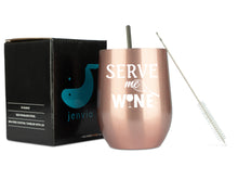 Load image into Gallery viewer, Serve Me Wine 12 Ounce Rose Gold Stainless Steel Wine Tumbler by JENVIO