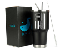 Load image into Gallery viewer, Air Force 30 Ounce Stainless Steel Travel Tumbler with Lid 2 Straws and Gift Box by JENVIO